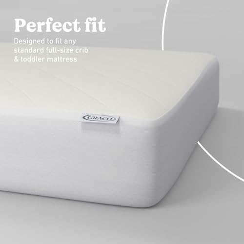 Graco 6-Inch Dual-Comfort Crib & Toddler Mattress - GREENGUARD Gold, CertiPUR-US Certified Foam, 2-Sided Mattress Fits Crib & Toddler Bed, Waterproof Sleep Surface