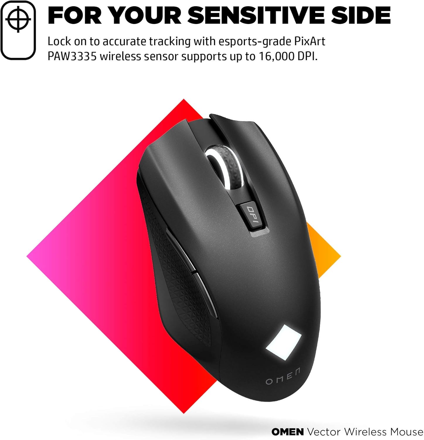 OMEN Vector Wireless Mouse | Gaming Mouse with Warp Wireless Technology and Ultra-Fast USB-C Charging | Mouse with Esports Grade Sensor and Ergonomic Design | DPI Range 100-16,000 | (2B349AA) Pack of 2