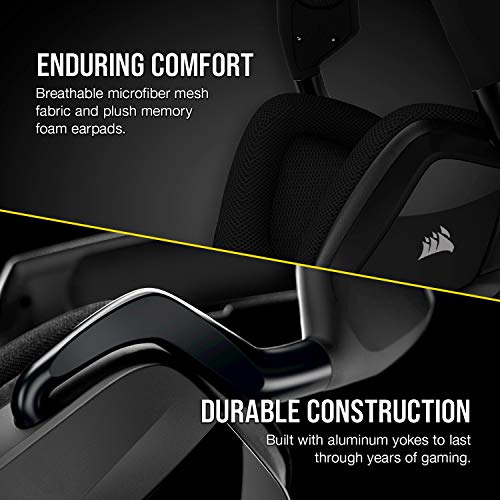CORSAIR VOID RGB ELITE Wireless Gaming Headset – 7.1 Surround Sound – Omni-Directional Microphone – Microfiber Mesh Earpads – Up to 40ft Range – iCUE Compatible – PC, Mac, PS5, PS4 – White