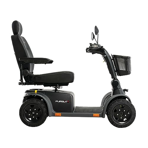 Pride Pursuit 2, Outdoor Mobility Scooter, 400 lbs. Weight Capacity, with 5-Year Extended Warr (Orange, 18″ × 18″ – 20″ Seat, 50 Ah Battery)