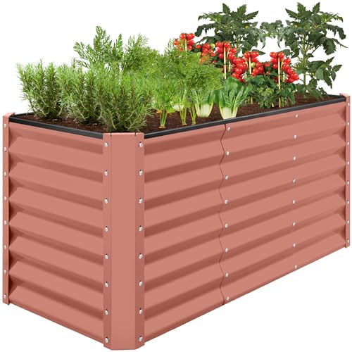 Best Choice Products 8x4x2ft Outdoor Metal Raised Garden Bed, Deep Root Planter Box for Vegetables, Flowers, Herbs, and Succulents w/ 478 Gallon Capacity - Gray
