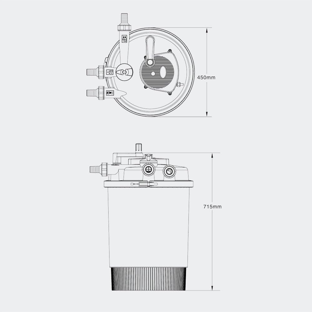 GRECH CPF-30000 Pond Bio Pressure Filter UVC 55-watt Up to 8,000 Gallons,Black