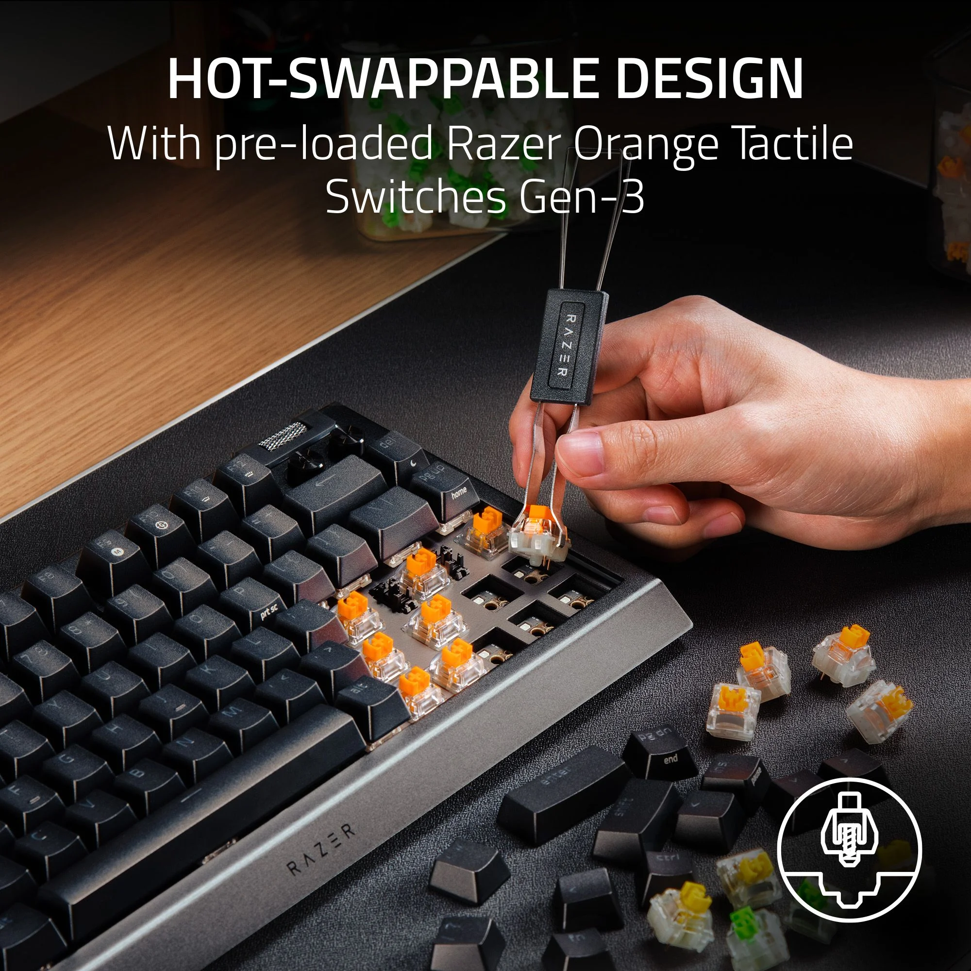 Razer BlackWidow V4 75% Hot-Swappable Mechanical Gaming Keyboard, RGB Chroma, Black