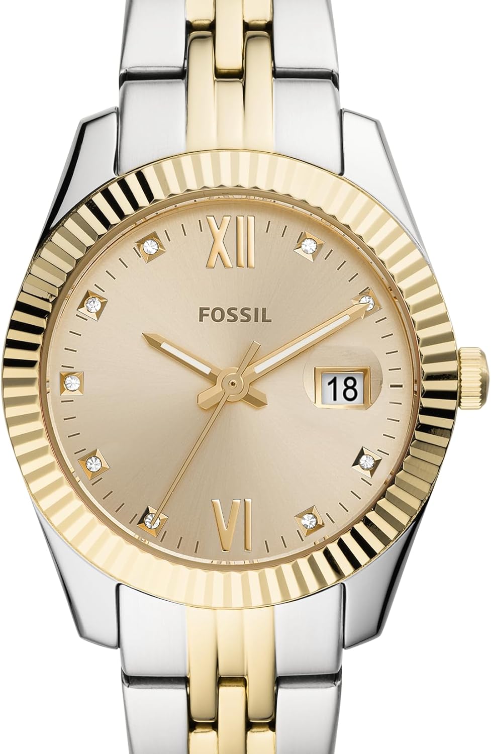 Fossil Women's Scarlette Mini Quartz Stainless Steel Three-Hand Watch, Color: Gold/Silver (Model: ES4949)