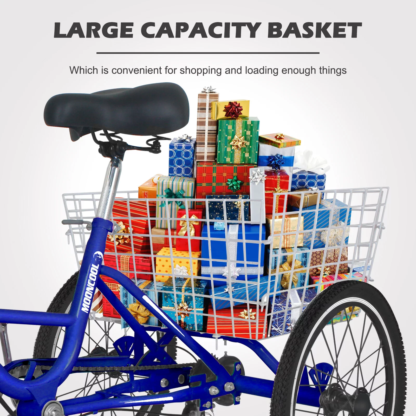 Docred Folding Tricycle for Adults, 24 Inch 7-Speed Trike, 3 Wheels Foldable Bicycle for Adults
