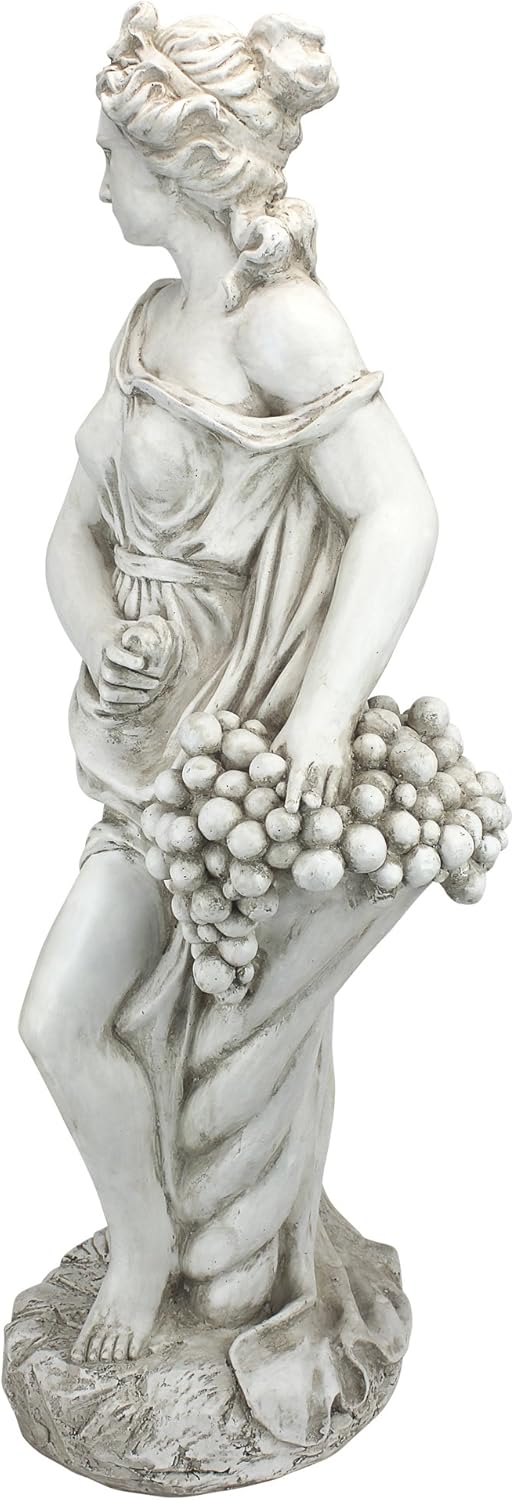 Design Toscano AL53274 Autumn Woman of The Four Seasons Indoor/Outdoor Garden Statue, 14 inches Wide, 33 inches Tall, Handcast Polyresin, Antique Stone Finish