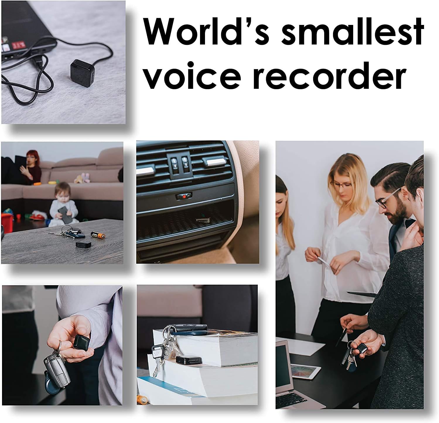 Mini Voice Recorder - Voice Activated Recording - 512 Hours Recording Capacity, Up to 24 Hours Battery Life, Password Protection, Easy to Use, Up to 1536 kBps - Patented by ATTO Digital Pack of 2