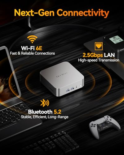 GEEKOM A8 AI Mini PC, AMD Ryzen 9 8945HS (up to 5.2GHz) Mini Computers, 32GB DDR5 5600MHz RAM&2TB PCIe 4.0 SSD, Windows 11 Pro Mini Desktop, AMD Ryzen AI/Radeon 780M/WiFi 6E/BT5.2/USB4/8K/Quad Display