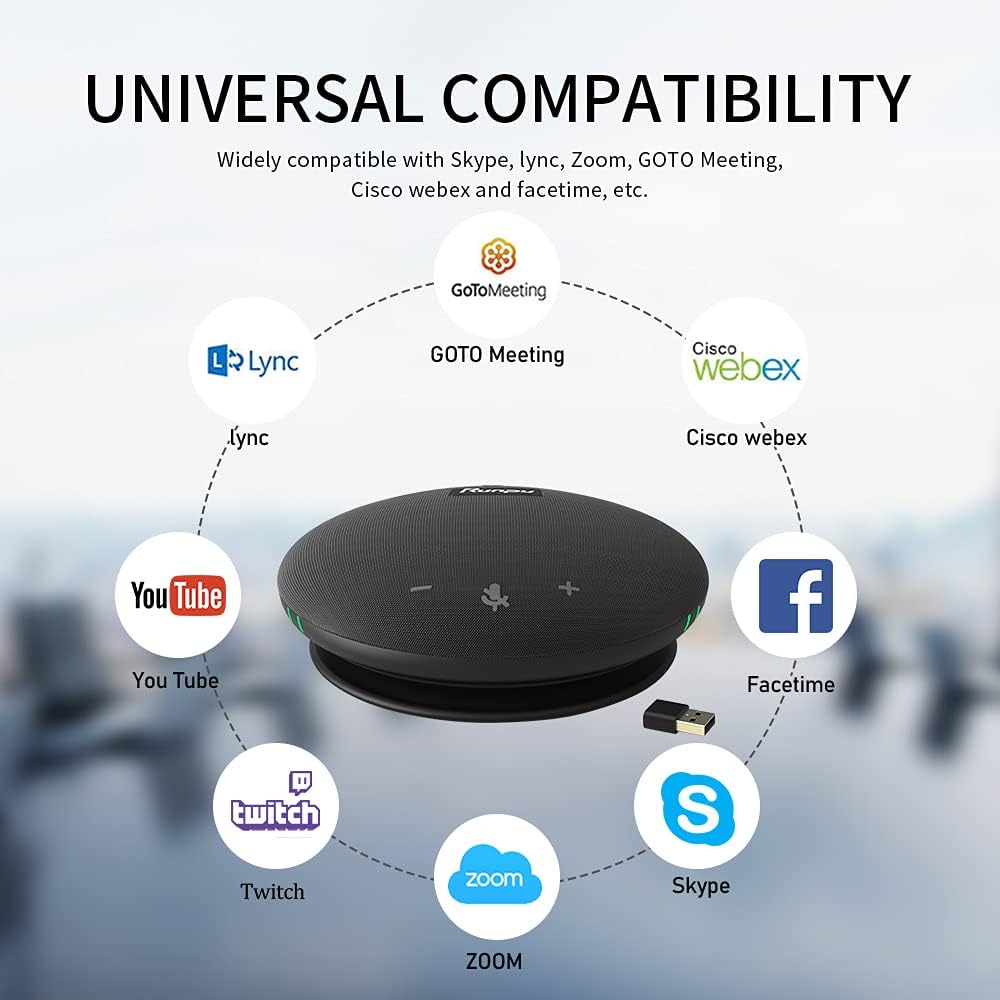Runpu Video Conference System Bundle =2.4G Wireless Conference Speaker+HD1080P Conference Room Camera for Business Meeting Room