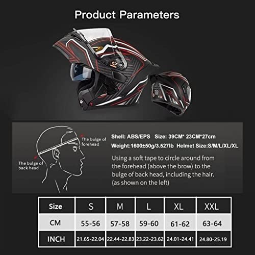 Flip-Type Bluetooth Helmet, DOT Certified Sport Motorcycle Full Face Helmet Adult Men Women Integrated Helmet with Tail, Moped Racing MX BMX Motocross Motocross Flip Up Helmets