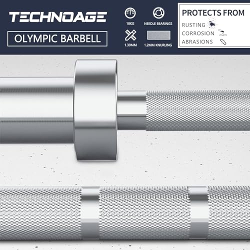 7FT Olympic Barbell Olympic Bar Solid Chrome Barbell 700LBS Load Capacity(2-Inch Plate) for Weightlifting, Squats, Dead-Lifts, Presses, and Lunges