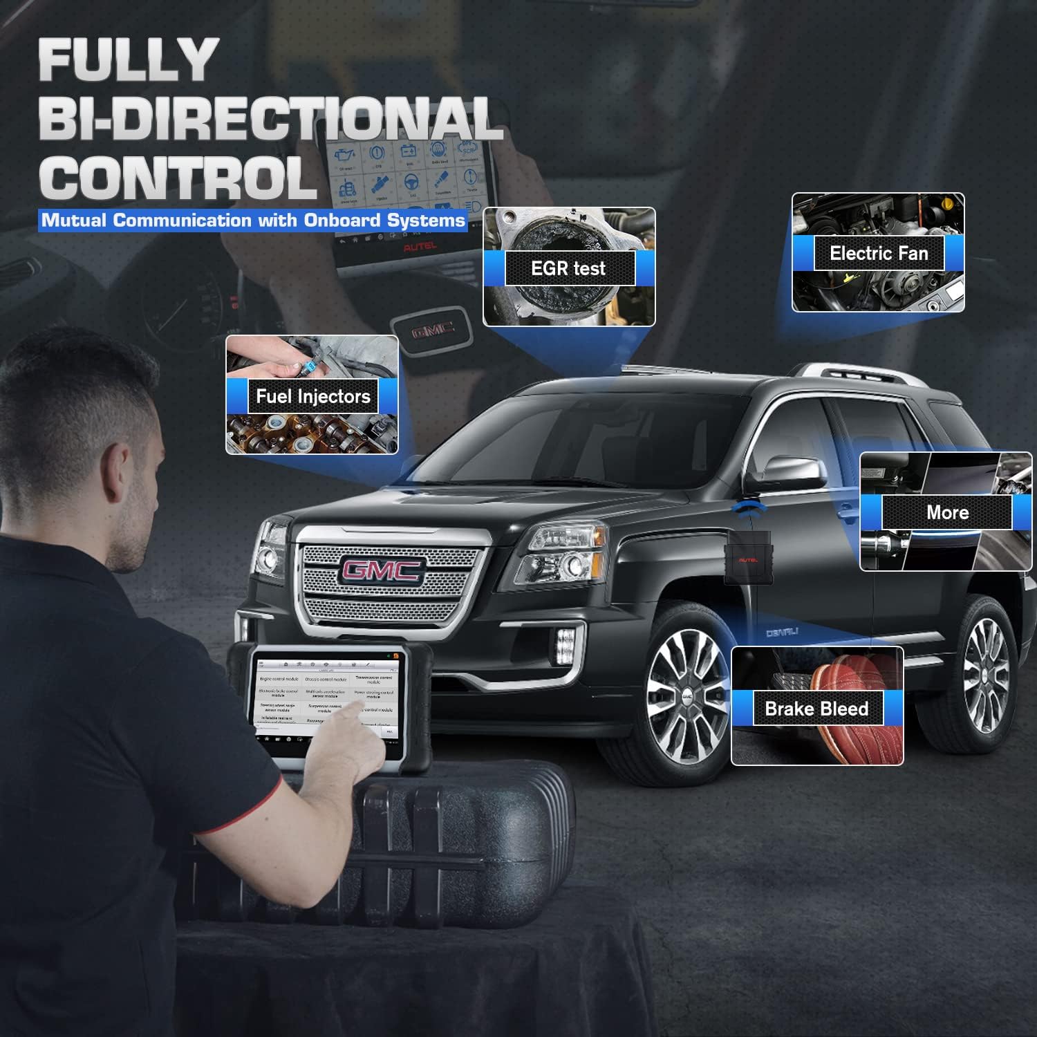 Autel Scanner MaxiPRO MP808TS Pro, [Valued $128] 4PCS 2in1 315/ 433Mhz Sensors, 2022 Newer Model of MP808TS/ MP808, Bi-Directional Diagnostic Scan Tool, TPMS Program/ Relearn/ Retrofit, 30+ Services