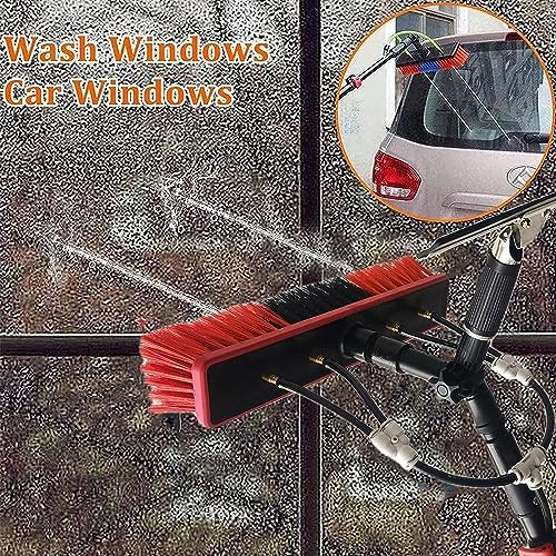 FUYAO Water Fed Telescopic Window Cleaning Pole Kit - Extendable & Solar Panel Safe, with Squeegee Brush - Complete Window Cleaner Tool for Effortless Cleaning!