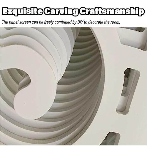 Privacy Partition Screen Hanging Room Divider Screens Panels Wall Separator Decor, Hollow Out Design Wood Plastic Panel Room Divider for Living Room Bedroom Office Restaurant(Natural,55Pcs)