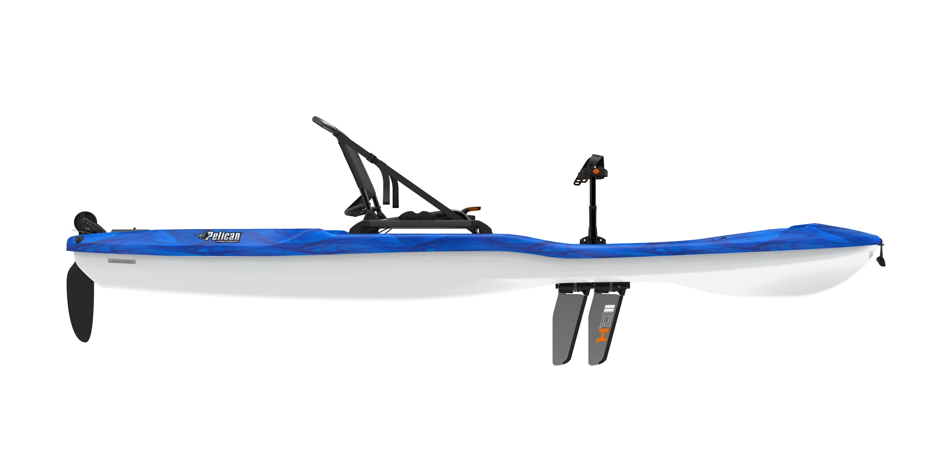 Pelican - Getaway 100 HDII - Sit-on-Top Recreational Pedal Kayak - 10 ft - Vapor Deep Blue/White