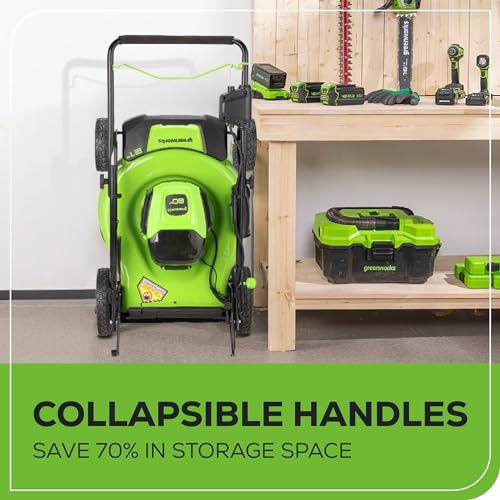 Greenworks 80V 21" Brushless Cordless (Push) Lawn Mower (75+ Compatible Tools), (2) 2.0Ah Batteries and 30 Minute Rapid Charger Included