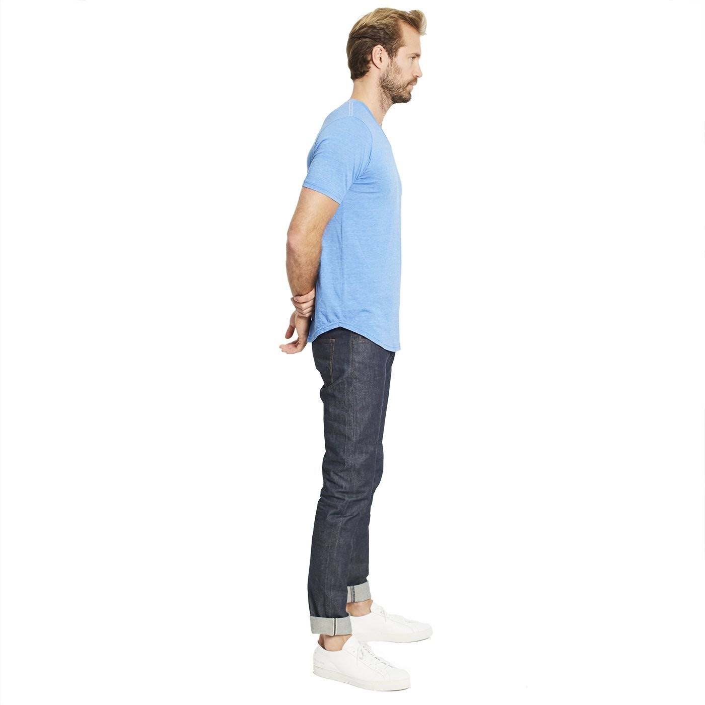 Goodlife Tri-Blend Scallop V-Neck in Cool Blue, Size: X-Large