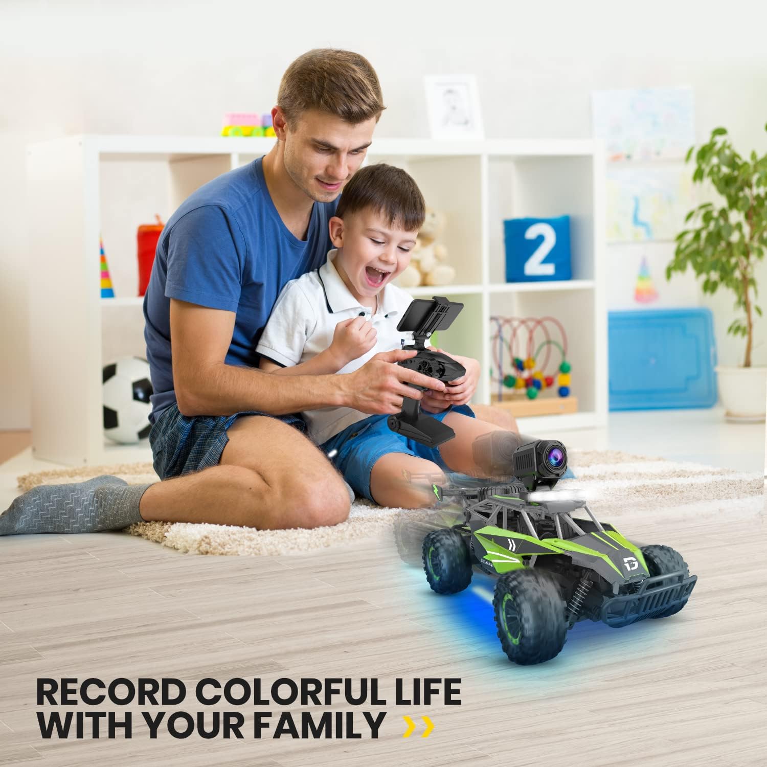 DEERC RC Cars DE36W Remote Control Car with 720P HD FPV Camera, 1/16 Scale Off-Road Remote Control Truck, High Speed Monster Trucks for Kids Adults 2 Batteries for 60 Min Play, Gift for Boys and Girls