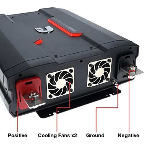 Cummins 5000 Watts Inverter Modified Sine Wave Truck Inverter 12 Volts to 110 Volts Four AC Outlets Two USB Ports (Plus Cable Kit)- CMN5000W - Inverters for Vehicles, Van Life, Camping