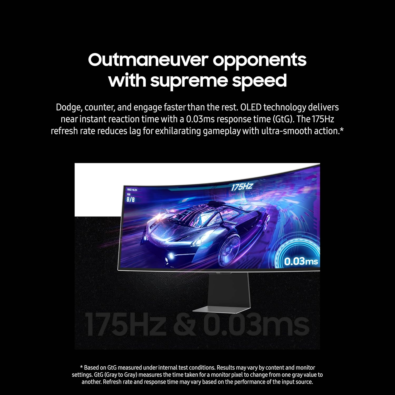 SAMSUNG 34" Odyssey G85SD Series QD-OLED Ultra WQHD Curved Gaming Monitor, 175Hz, 0.03ms, DisplayHDR True Black 400, AMD FreeSync Premium Pro, Advanced Game Streaming, LS34DG856SNXZA, 2024