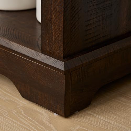 Tall Storage Cabinet Barn Door Storage Country Wood Rustic Farmhouse Pantry Cupboard Sliding Door Kitchen Organizer Furniture Home Drawer Shelves L39.37''*W15.75''*H74.4'' (Espresso)