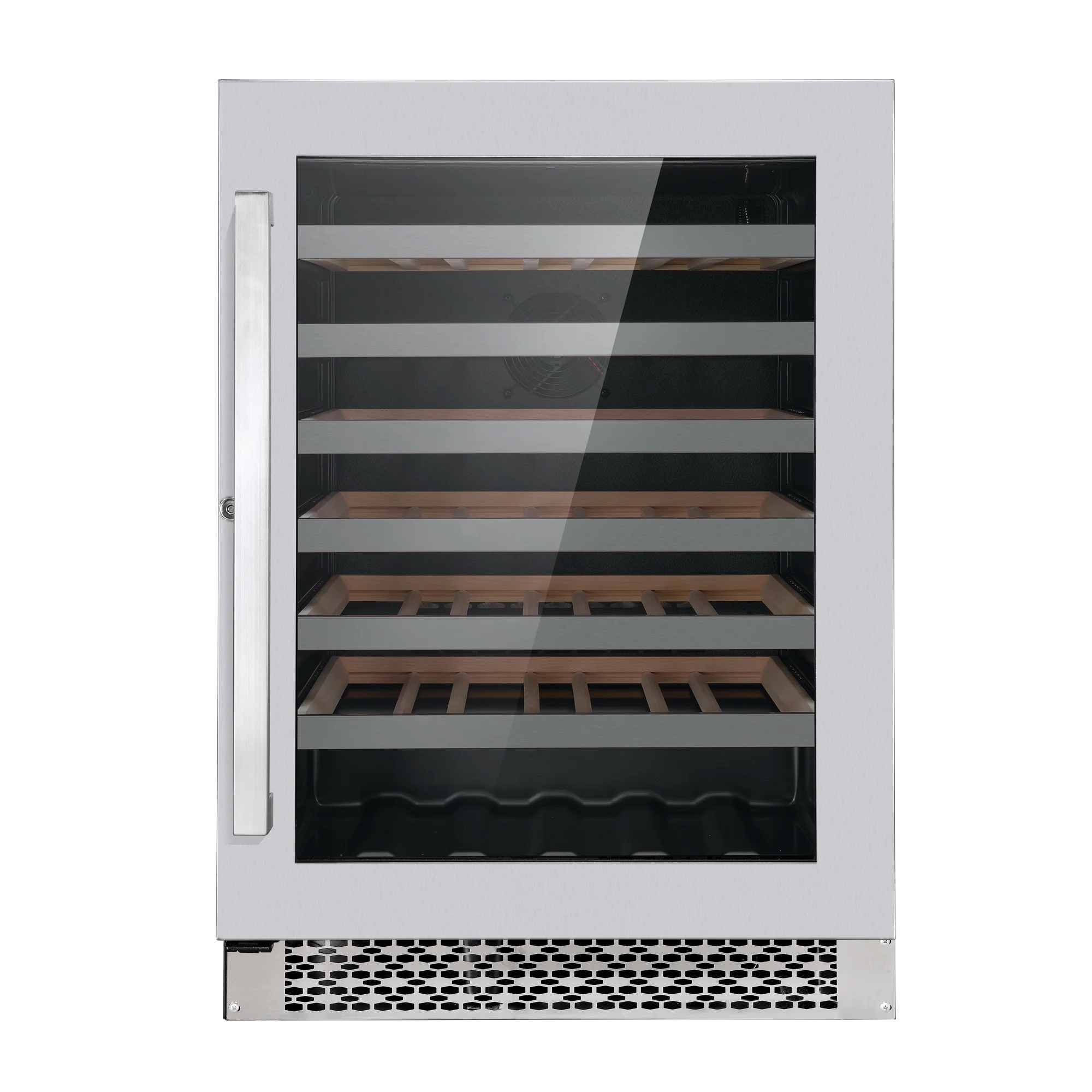 Cosmo 5 Piece Kitchen Appliance Package With 30" Electric Cooktop 24" 48 Bottle Freestanding Wine Refrigerator 24" Single Electric Wall Oven 24" Built-In Microwave Drawer & French Door Refrigerator