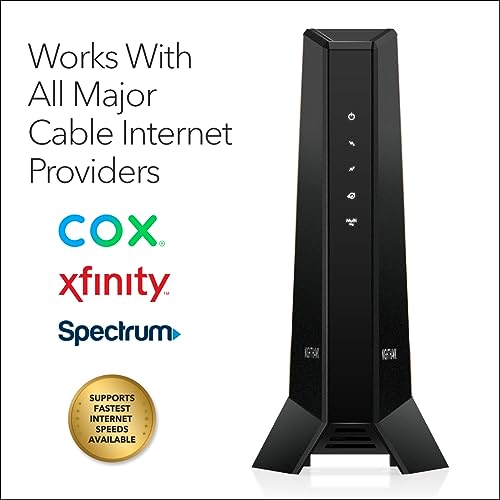 NETGEAR Nighthawk DOCSIS 3.1 Mid/high-Split Cable Modem (CM3000-1AZNAS) – Approved for Today’s Fastest Speeds - Works With all Cable Providers, Incl. Xfinity, Spectrum, Cox - Cable Plans up to 2.5Gbps