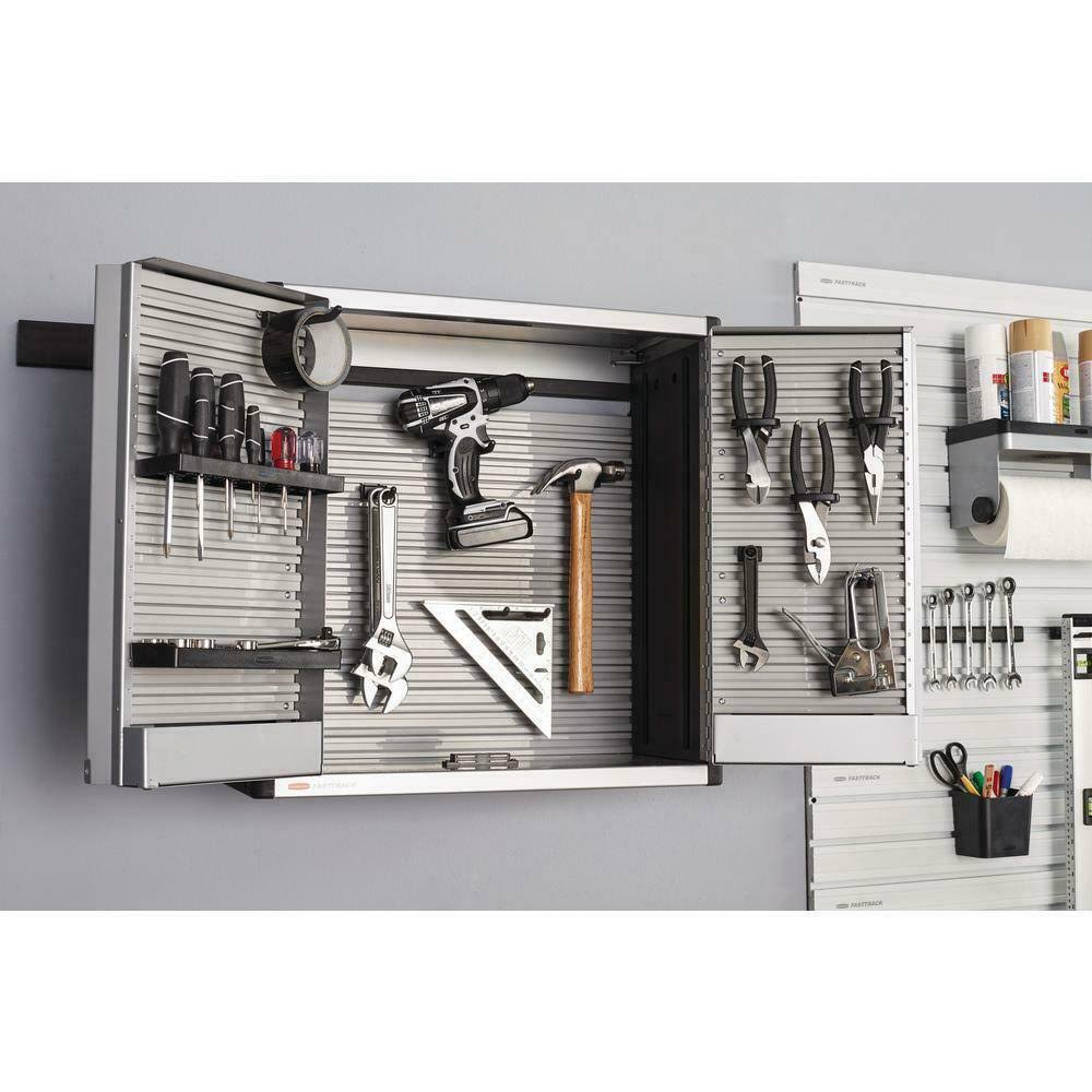 Rubbermaid FastTrack 5 Piece 24 inch Garage Tool Cabinet Kit Rail Storage System