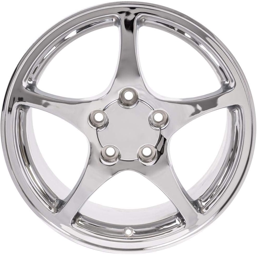 OE Wheels LLC 18 inch Rim Fits 5x120.65 Corvette Camaro Firebird CV05 18x9.5 Chrome Wheels Hollander: 5122