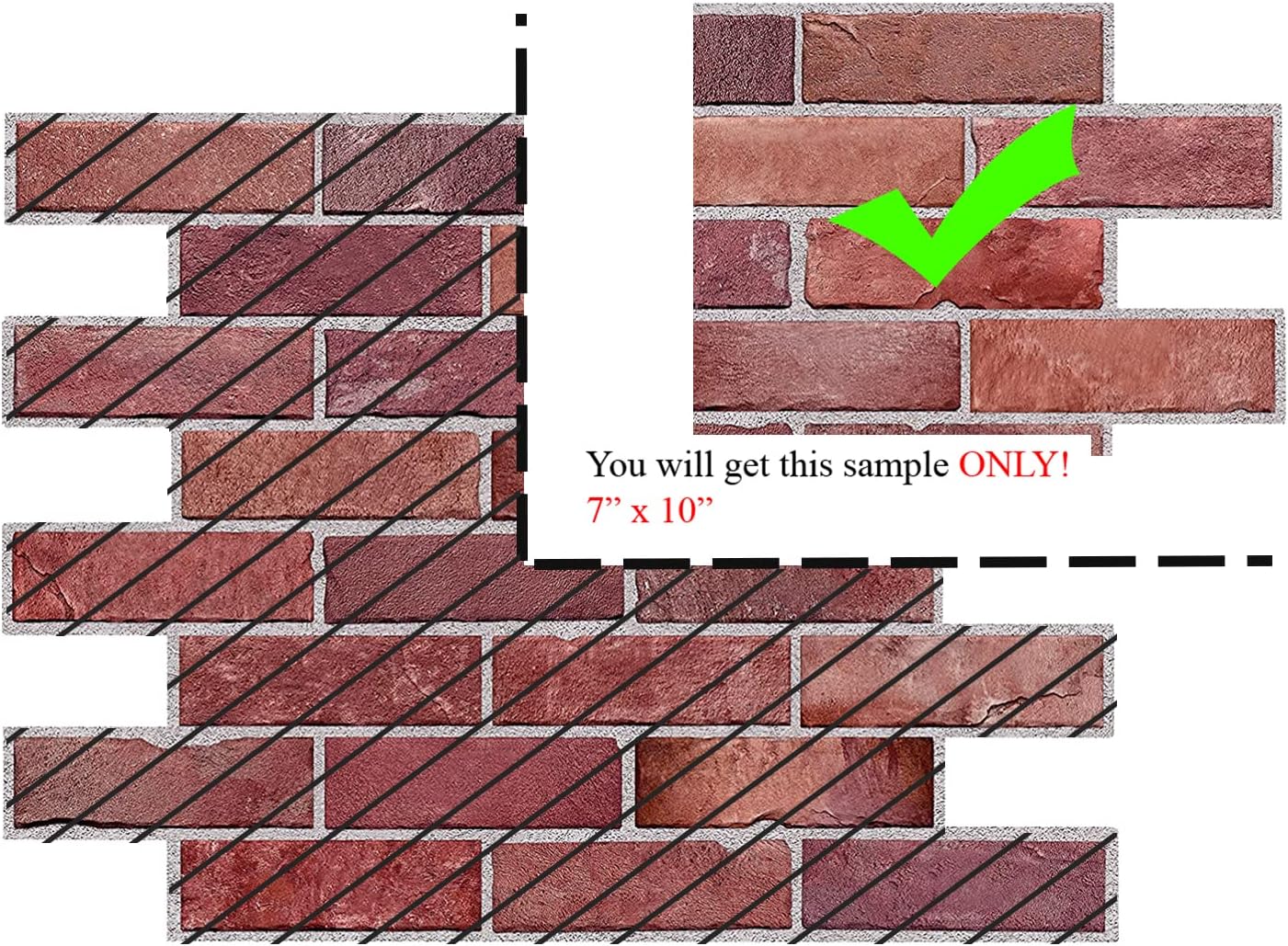 Retro-Art 3D Wall Panels, Pack of 10, Faux Brick in Red, PVC, 17.5" x 23.75", Cover 28.86 sq.ft. 570TG