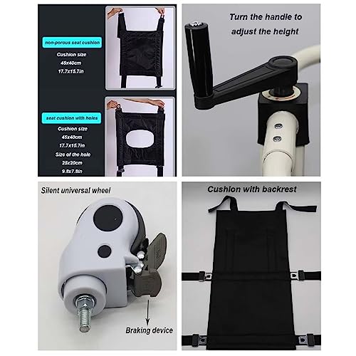 Patient Lift for Home, Width and Height Adjustable Multifunctional Patient Lift Transfer Chair Equipped a Cushion with Backrest, Easy to Assemble and Use, Safe and Stable, Capacity 209 lbs