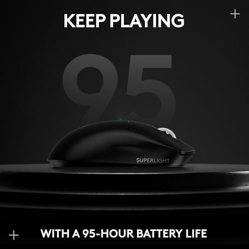Logitech G PRO X Superlight 2 DEX Wireless Gaming Mouse, 60g pro-Grade Right-Handed Mouse with 5 programmable Buttons, USB-C Charging, 44k DPI Sensor, up to 8 kHz Polling for PC/Mac - White