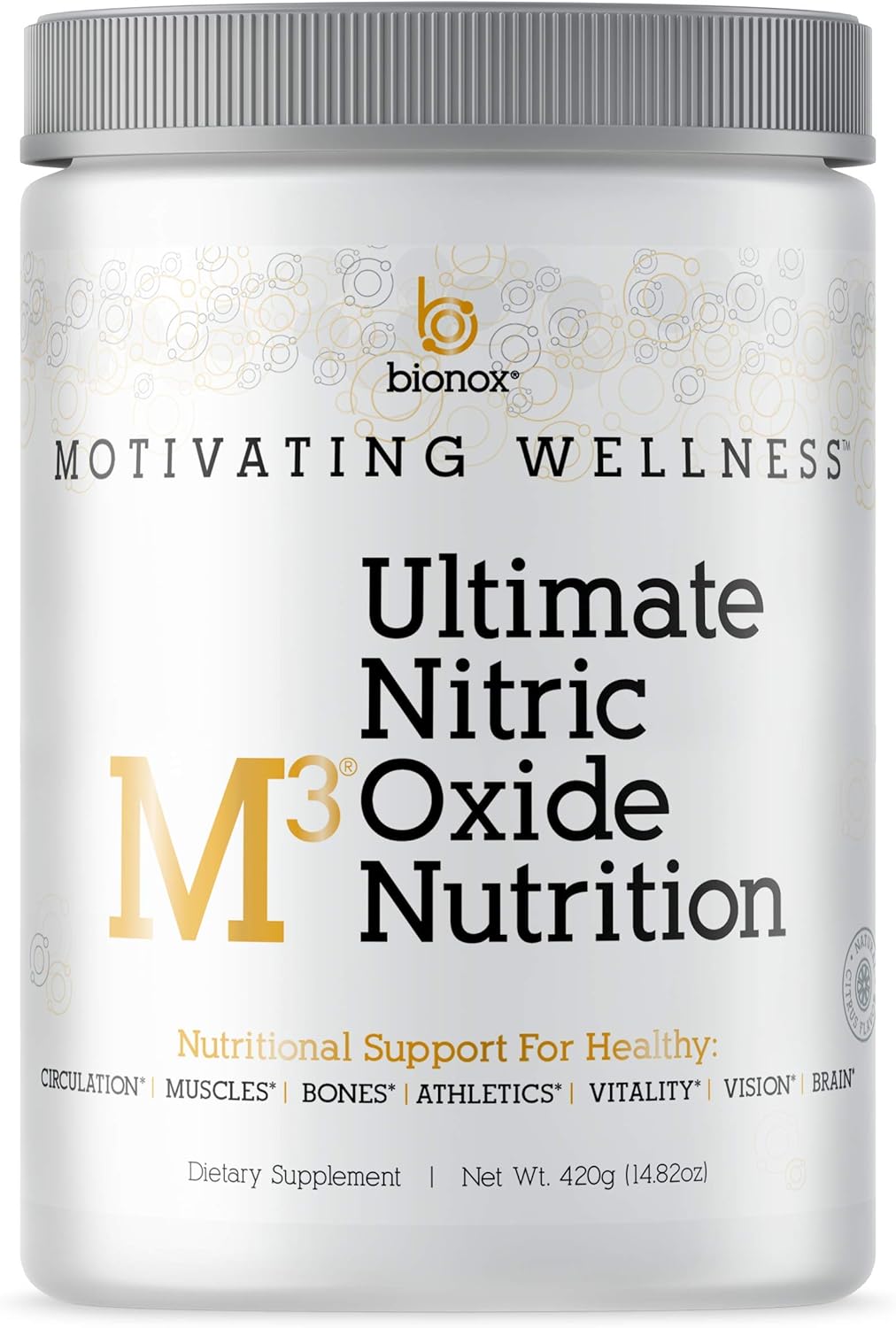 Bionox, Nitric Oxide Supplement, NO Booster, Highest Grade, Beet Powder, L Arginine, L Citrulline in 2 to 1 Ratio, Vitamin D, Antioxidant & Cardiovascular Complex, 60 Scoop, Citrus Flavor