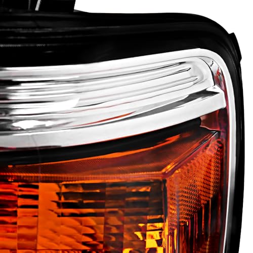SPEC-D TUNING Black Housing Clear Lens Halo Projector Headlights w/LED Compatible with 2007-2013 Chevy Silverado 1500, 2007-2014 Chevy Silverado 2500HD/3500HD, Left + Right Pair Headlamps Assembly