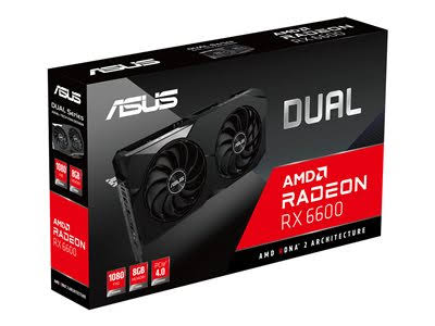 ASUS DUAL-RX6600-8G - Graphics card - Radeon RX 6600 - 8 GB GDDR6 - PCIe 4.0 - HDMI, 3 x DisplayPort