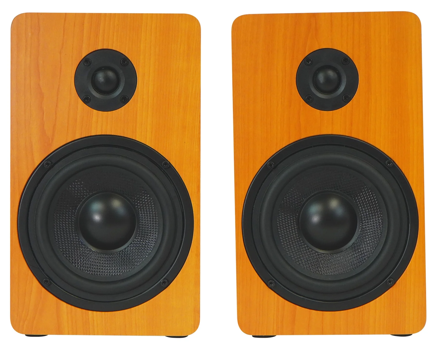 Rockville RPA60BT Receiver+(2) 5.25" Wood Bookshelf Speakers+36" Wood Stands + Rockville R14GSBR100 Red/Blk 14 Gauge 100' Ft. Mini Spool Car Audio Speaker Wire