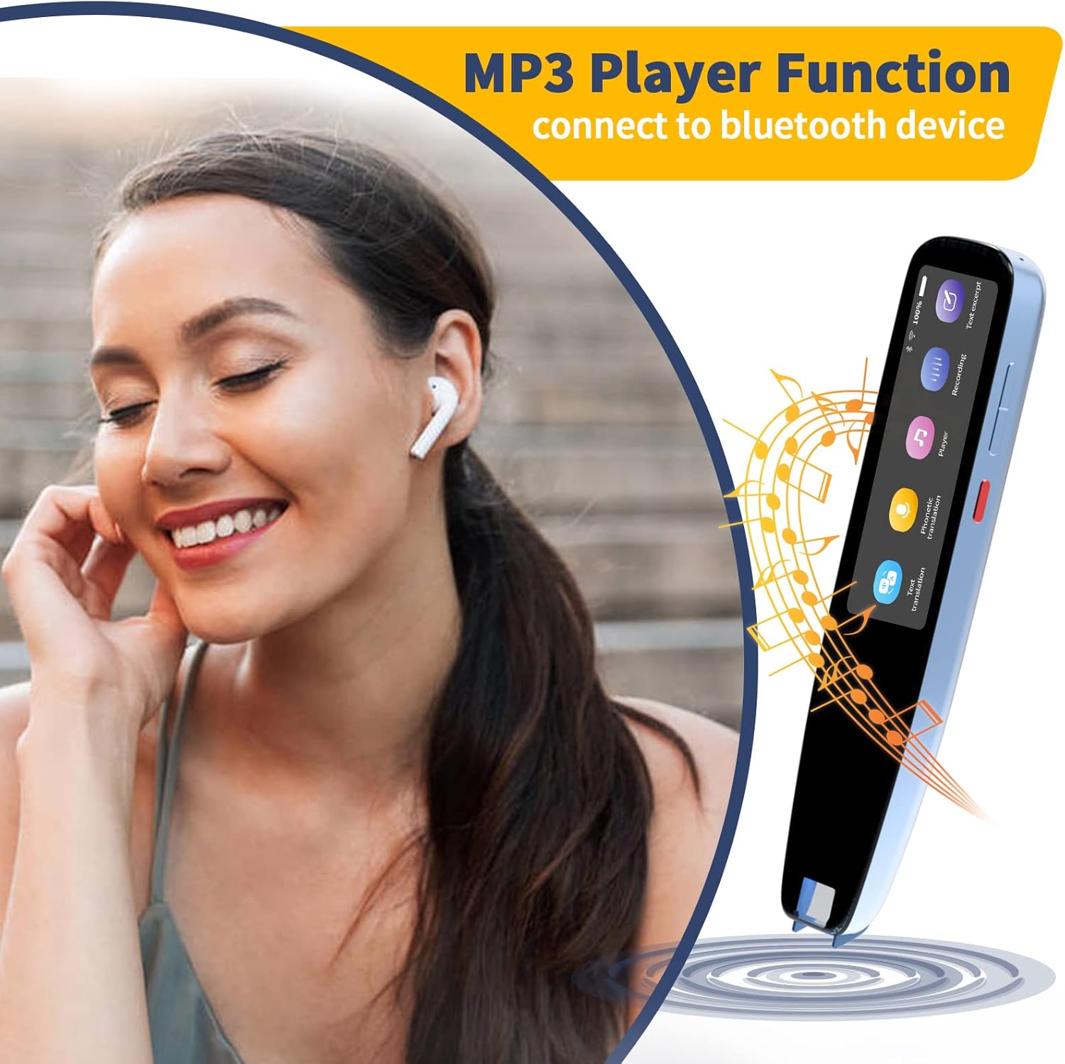 ScanReader Pen, NEWYES Scanning Pen Language Translator Device OCR Digital Reading Pen Support Text&Phonetic Multilingual Translation (Pen 3.0)