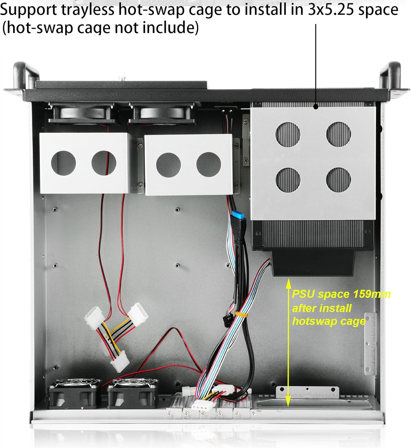 RackChoice 3u Rackmount Server Chassis ATX/MATX with 3x5.25 Support PS2 PSU w/Side 80mm Fan, dust Filter Bracket infront Easy maintenace