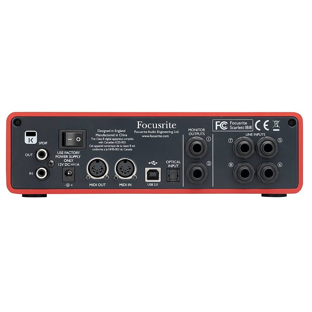 Focusrite Scarlett 18i8 USB 2.0 Audio Interface with Software - Stereo