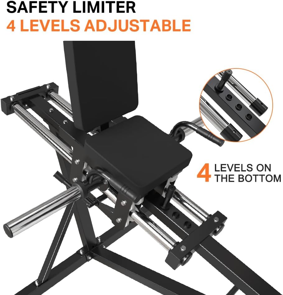 SPART Compact Leg Sled Machine with Calf Block, Plate-Loaded Compact Leg Press Machine with Band Pegs, 1000LBS Weight Capacity, Squat Machine for Quads, Calves, Hamstrings, Home Gym Leg Press Machine