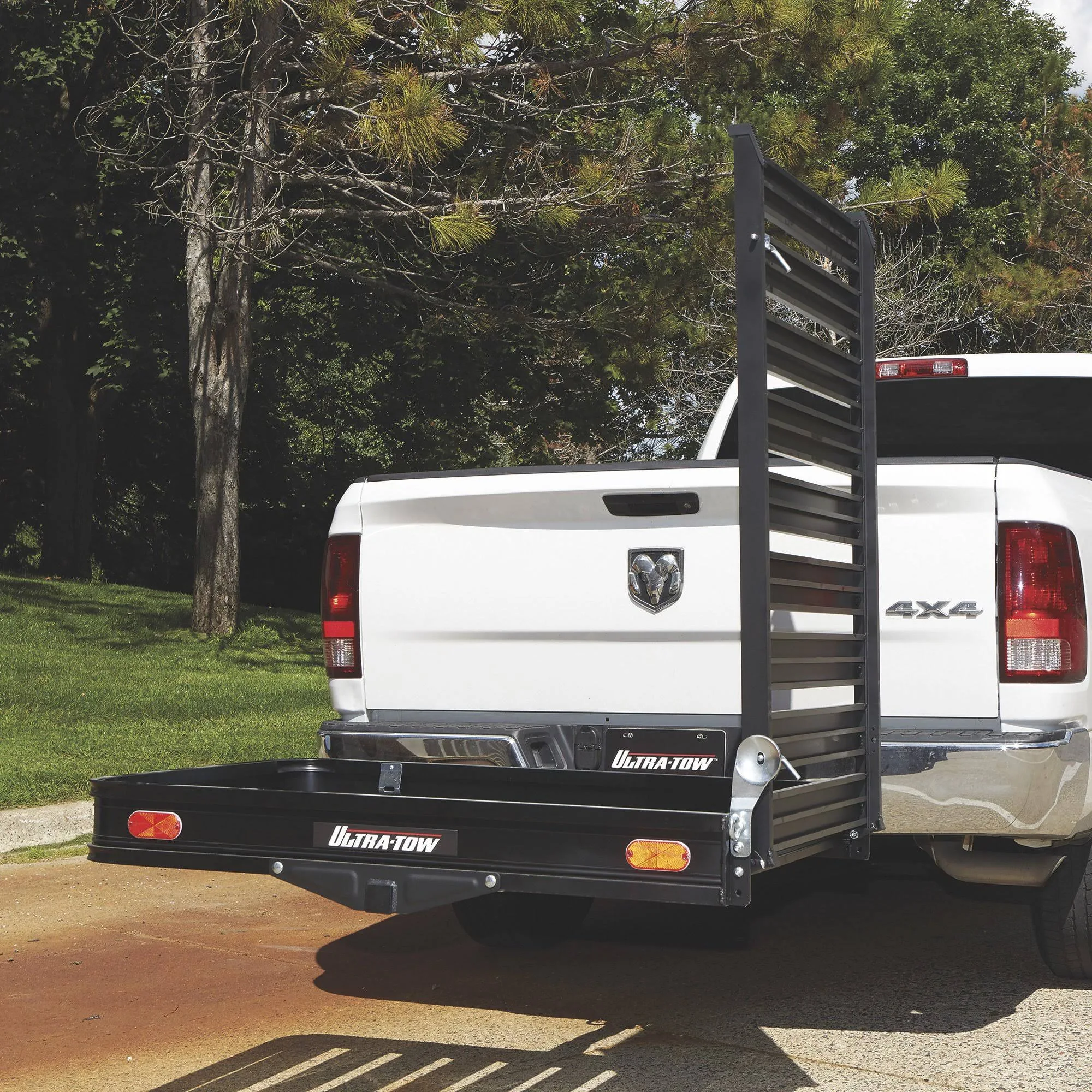 Ultra-Tow Aluminum Hitch Cargo Carrier with Ramp - 500-Lb. Capacity, Black, 60inch x 30inch x 4inch