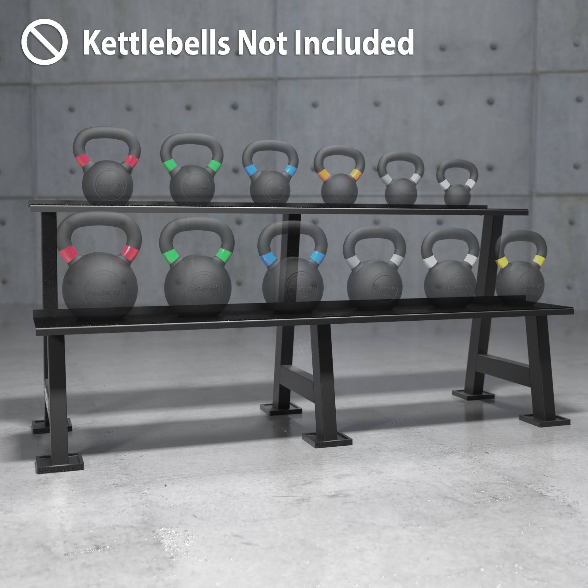 Synergee Black Kettlebell Rack - Kettlebell Storage