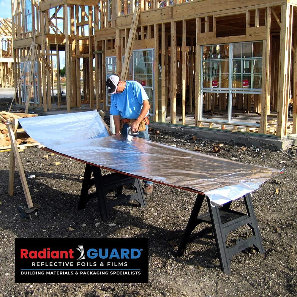 RadiantGUARD Xtreme Radiant Barrier Metalized INDUSTRIAL Grade 500 sq ft roll | 48-inch by 125-feet | X-500-B | Reflective Radiant Barrier Perforated Foil Attic Foil – Blocks 95% of Heat