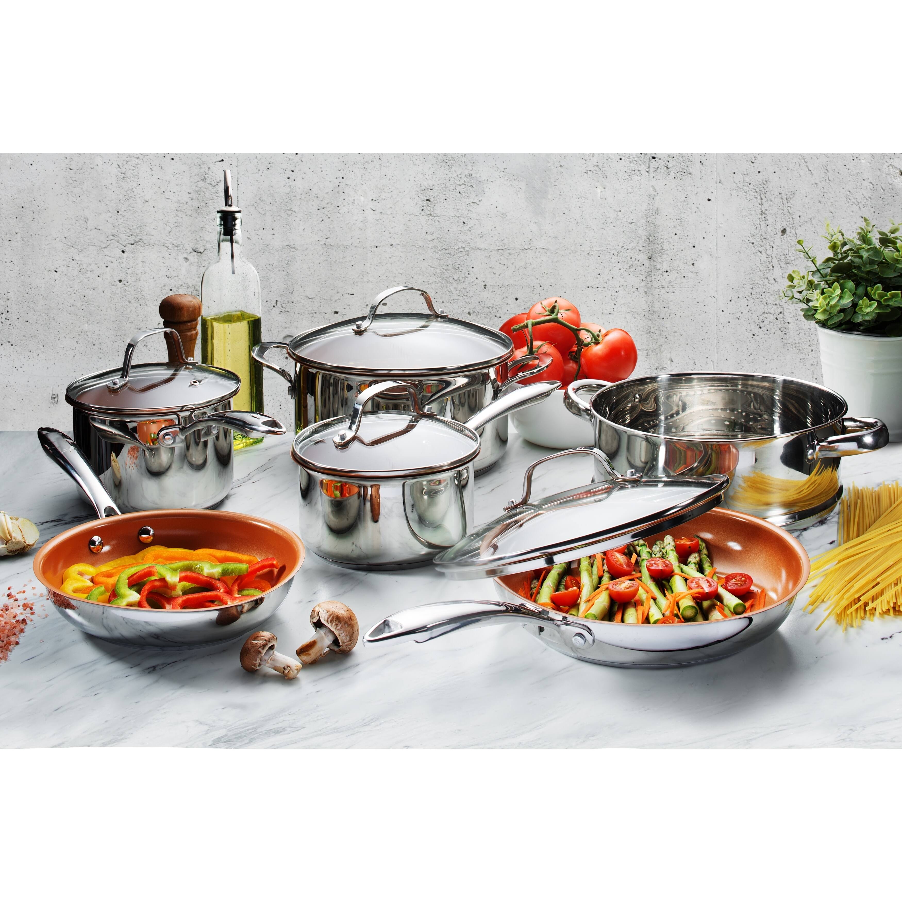 Gotham Steel - 10-Piece Cookware Set - Stainless Steel