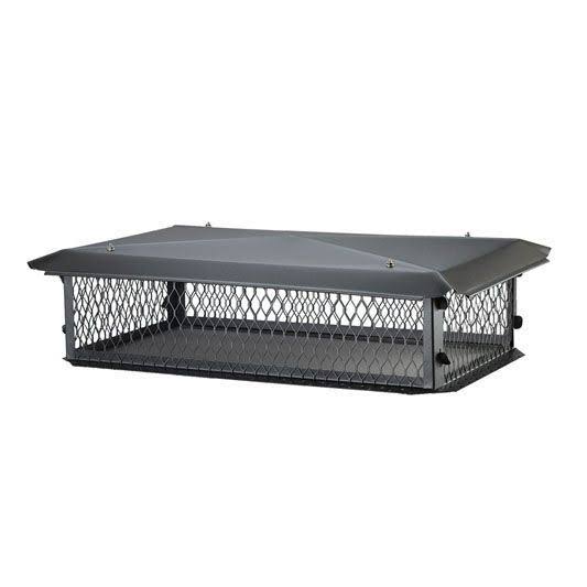 17x53 Big Top Multi-Flue Chimney Cap, Black Galv - 10x22 High, 3/4x22 Mesh