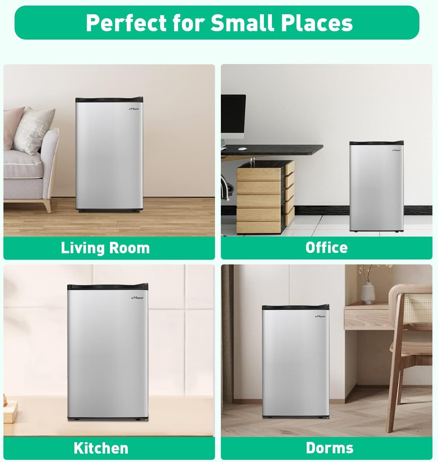 3.2 Cu.Ft. Mini Fridge with Freezer, Compact Refrigerator with Reversible Door, Adjustable Legs, Adjustable Thermostat Control, Small Fridge Perfect for Home/Dorm/Office/Apartment