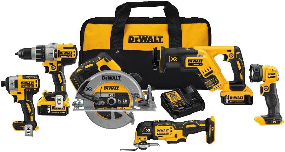 DEWALT 20V MAX XR Brushless Combo Kit, Premium 6-Tool (DCK694P2)