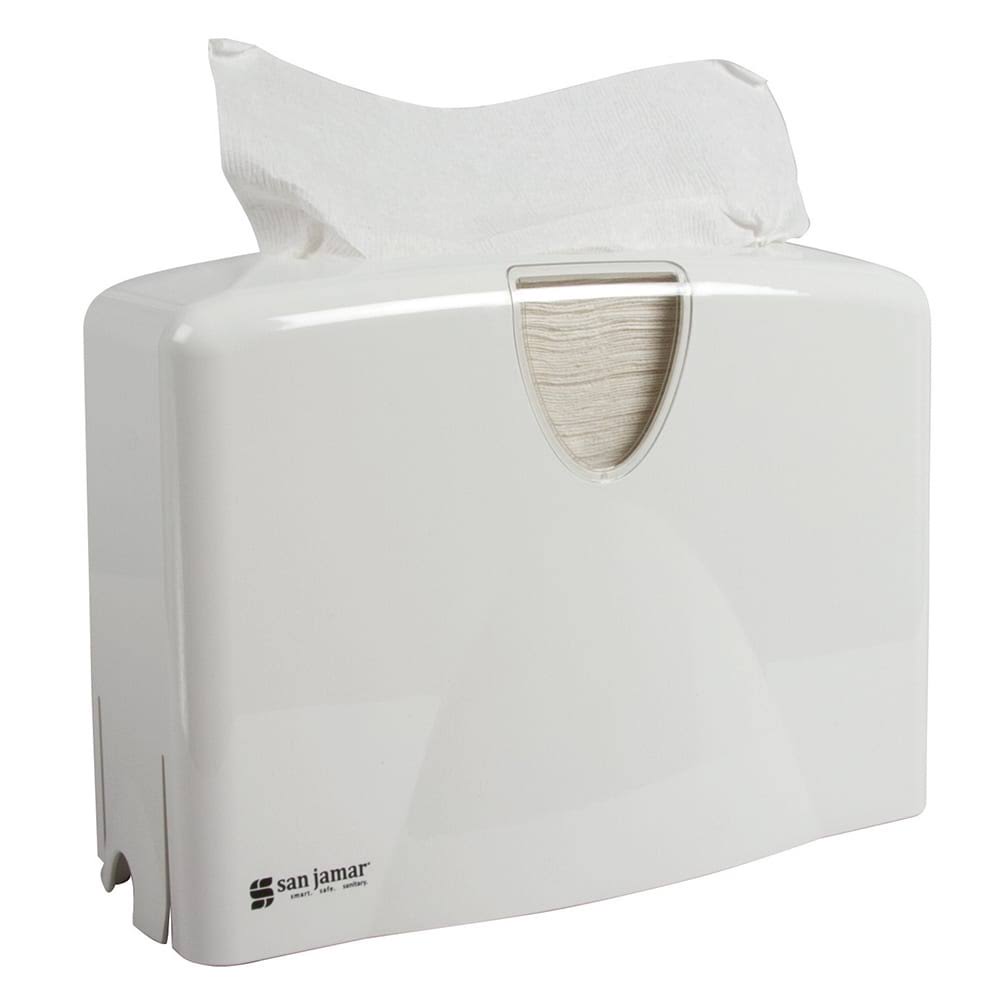 San Jamar T1740WH Countertop Paper Towel Dispenser - White - for Multifold, C-Fold, and Single-Fold