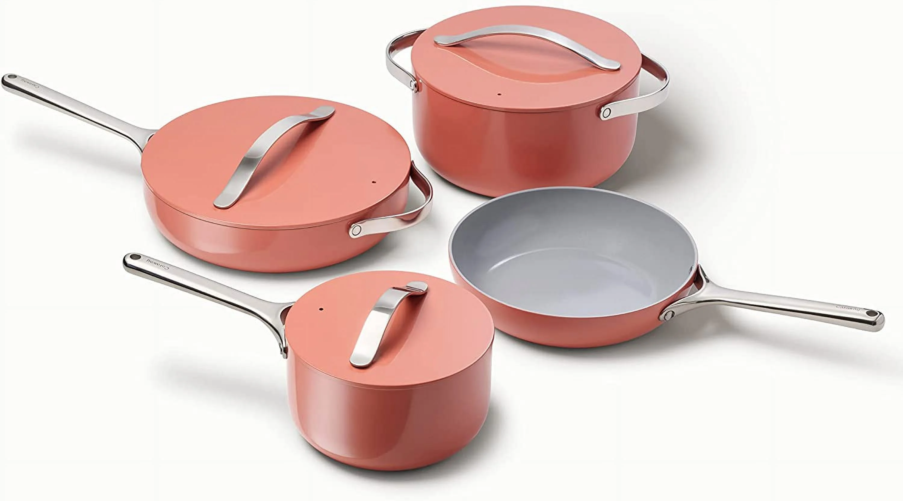 Caraway Nonstick Ceramic Cookware Set (12 Piece) Pots  Pans  Lids and Kitchen Storage - Non Toxic  PTFE &amp; PFOA Free - Oven Safe &amp; Compatible with All Stovetops (Gas  Electric &amp - Curated Treasures Market