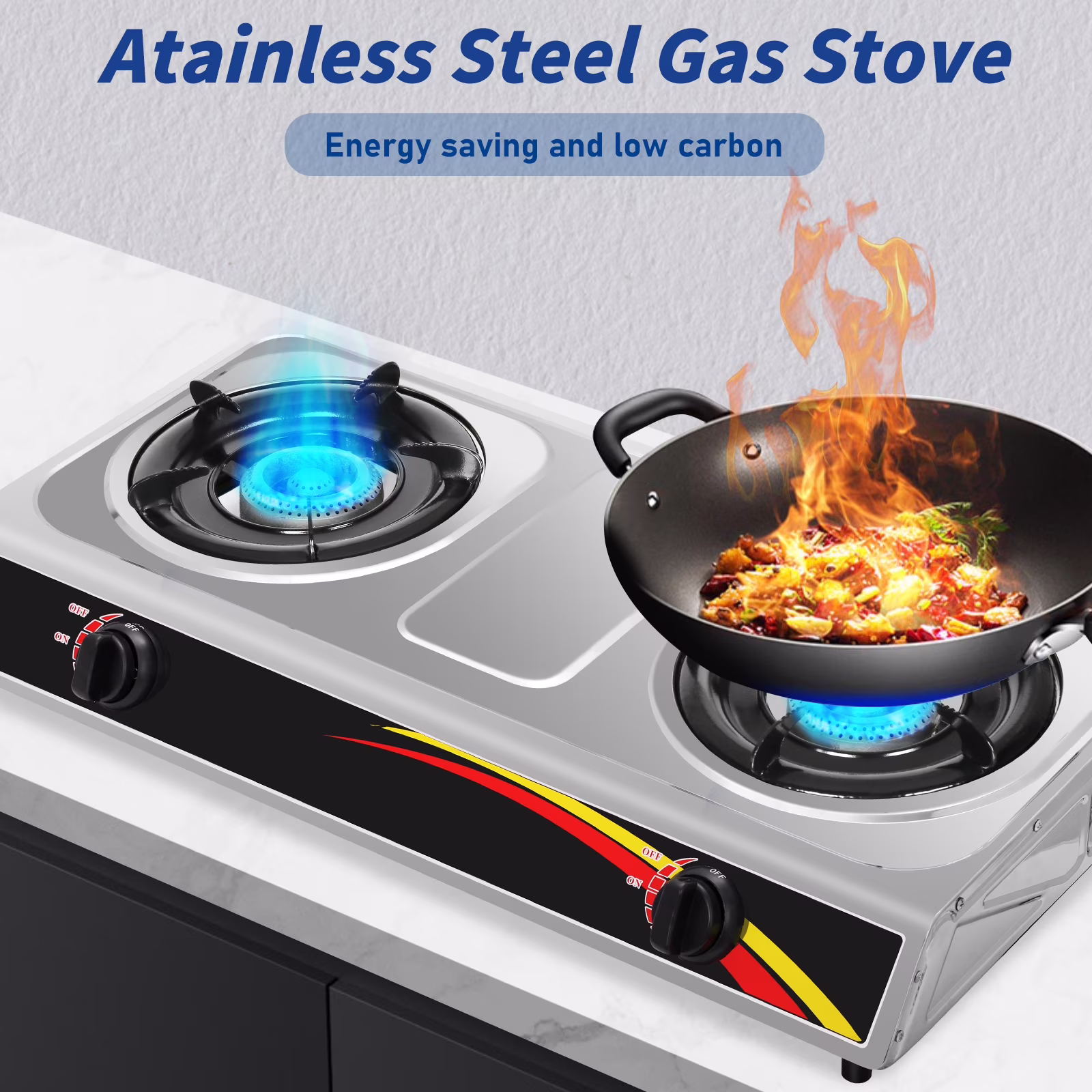 Wobythan Portable Camping Stove Propane Double Burner Gas Stove Kitchen Cooktop